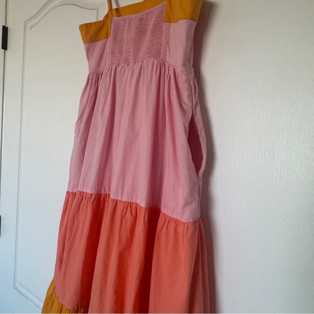 J. Crew 100% Cotton Tiered Color-Block Maxi Dress - Size 6 - Breathable - Picture 4 of 9